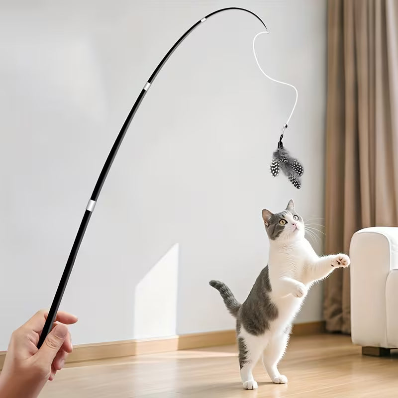 Cat Toy Wand with Artificial Feather