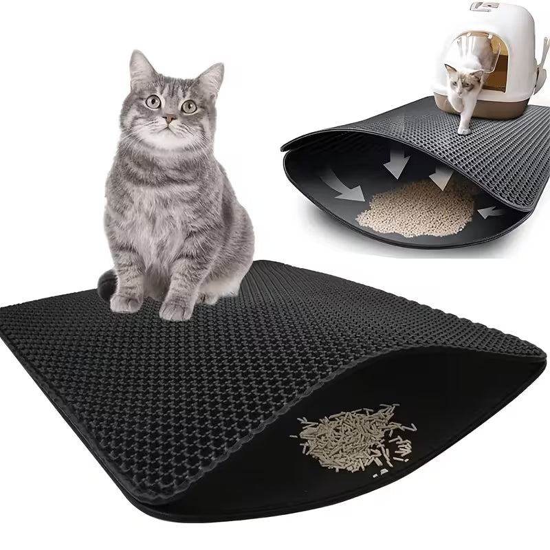Enclosed Litter Box Set with Litter Mat