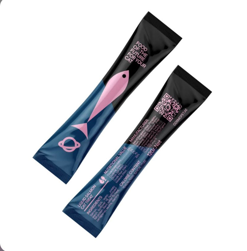 Cosmocat Liquid Salmon Cream Cat Treats  Pink Tube 168g