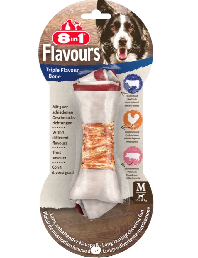 8in1 Triple Flavour Bone Dog Chew