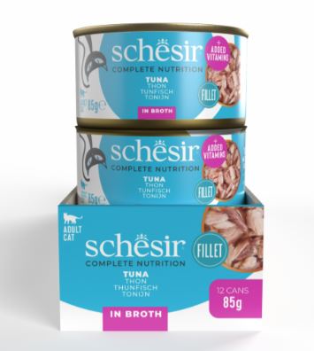 Schesir Complete & Balanced Tuna Wet Cat Food in Broth 85g