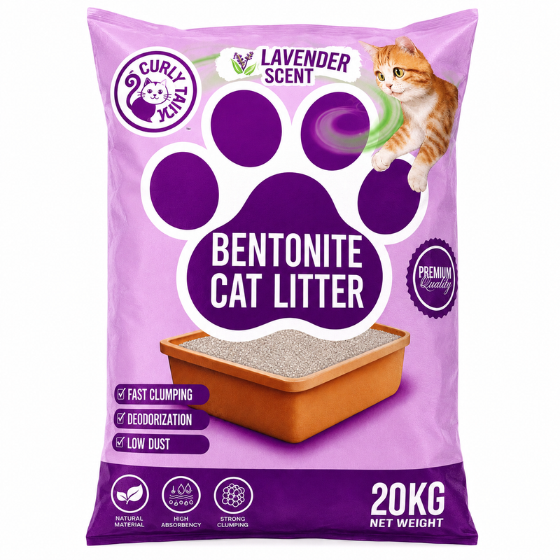 Curly Tailz Bentonite Cat Litter – Lavender Scent 20kg