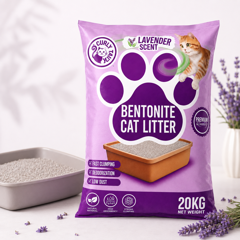 Curly Tailz Bentonite Cat Litter – Lavender Scent 20kg