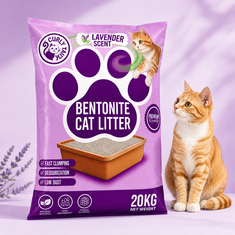 Curly Tailz Bentonite Cat Litter – Lavender Scent 20kg