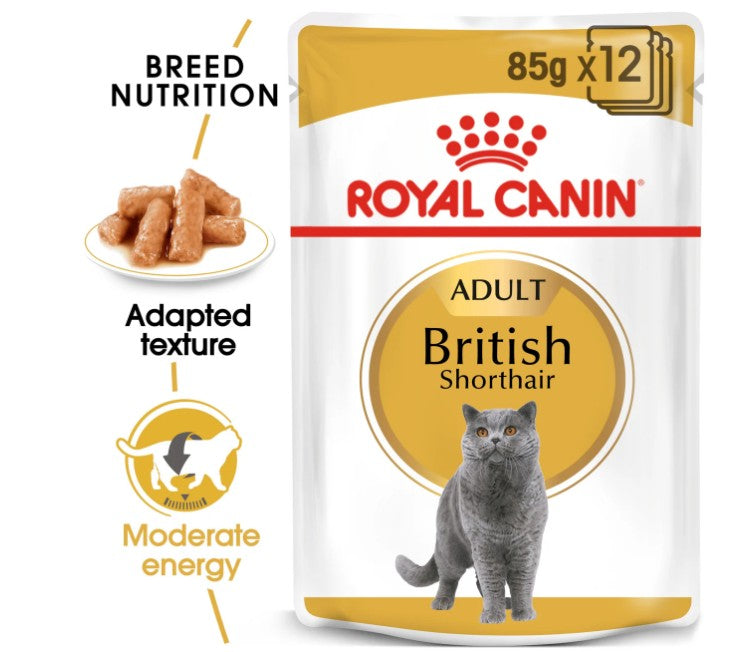 Royal Canin Feline Breed Nutrition British Shorthair (Wet Food - Pouches) 12 x 85 g