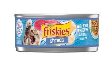 Friskies Shreds With Ocean Whitefish & Tuna In Sauce Wet Cat Food 156g