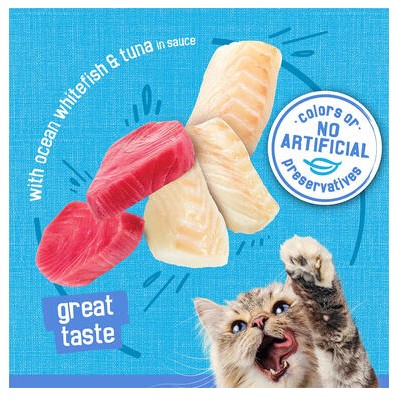 Friskies Shreds With Ocean Whitefish & Tuna In Sauce Wet Cat Food 156g