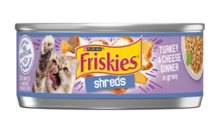 Friskies Shreds Turkey & Cheese Dinner in Gravy Adult Wet Cat Food 156g