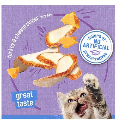 Friskies Shreds Turkey & Cheese Dinner in Gravy Adult Wet Cat Food 156g