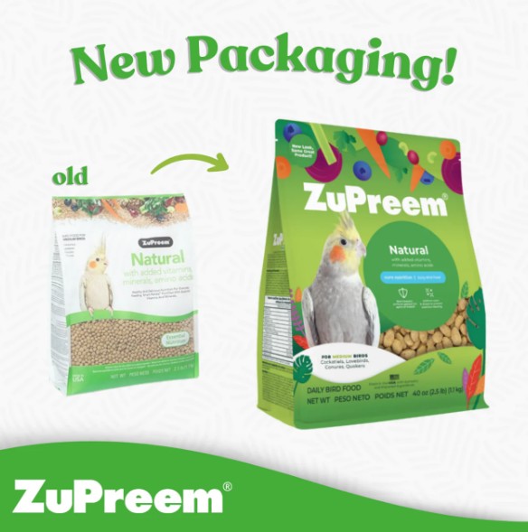 ZuPreem Natural Daily Diet Bird Food for Cockatiels & Medium Birds 2.5 lbs