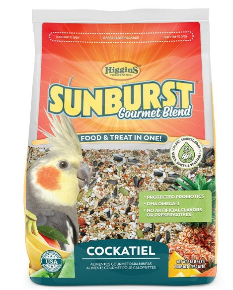 Higgins Sunburst Gourmet Blend Cockatiel Food – 3 lb (1.36 kg)