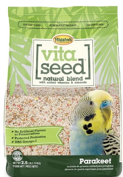 Higgins Vita Seed Natural Blend Parakeet Food – 2.5 lb (1.13 kg)