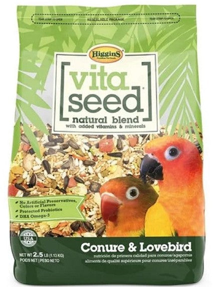 Higgins Vita Seed Natural Blend Conure & Lovebird Food – 2.5 lb (1.13 kg)