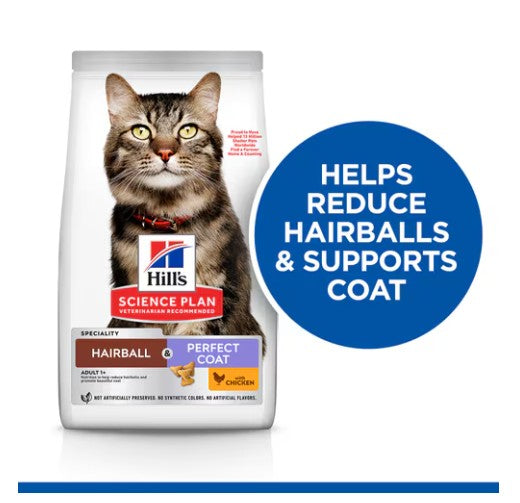 Hill’s Science Plan Hairball & Perfect Coat Adult 1+ Cat Food with Chicken - 1.5 Kgs