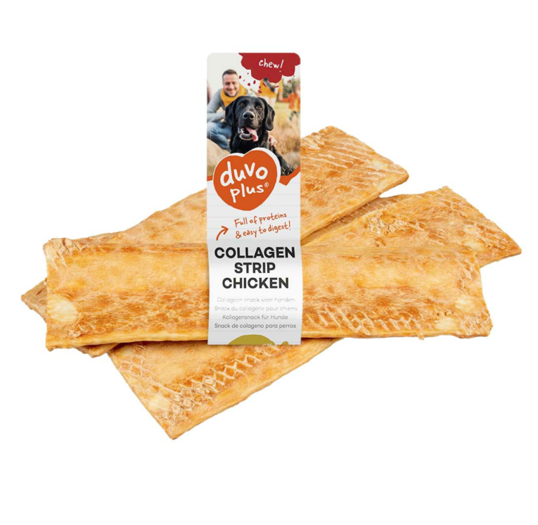 Duvo+ Chicken Collagen Strip Dog Chew 15cm 32g