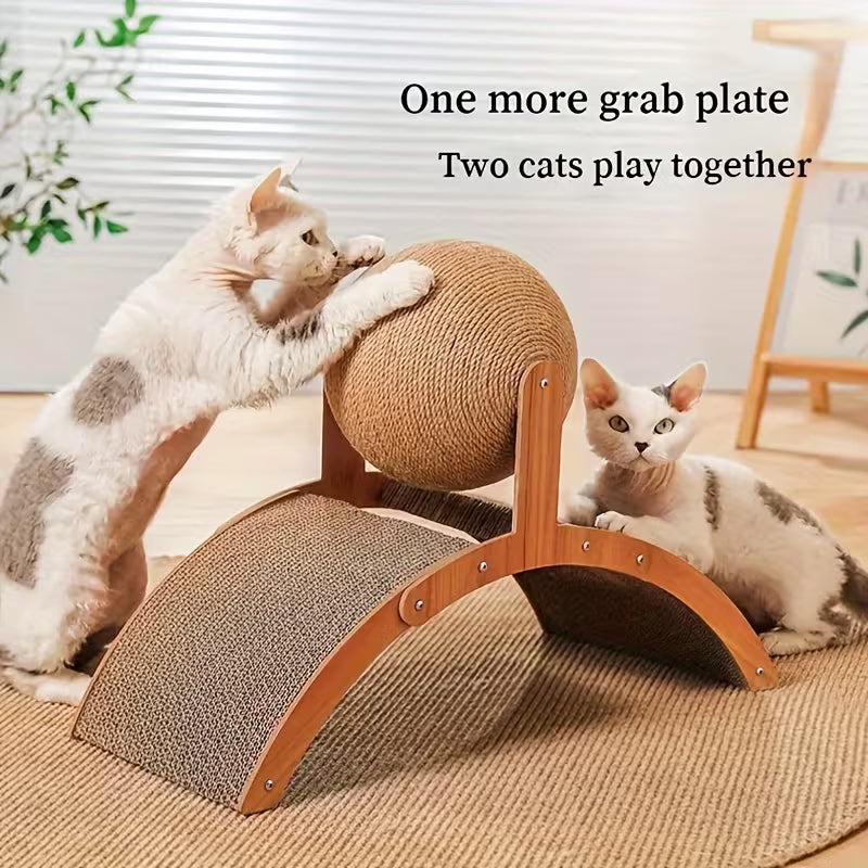 Natural Sisal Cat Scratcher Toy with Ball