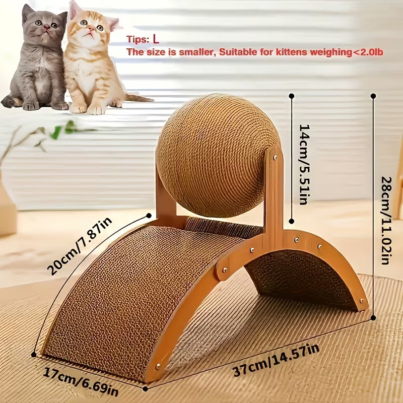 Natural Sisal Cat Scratcher Toy with Ball