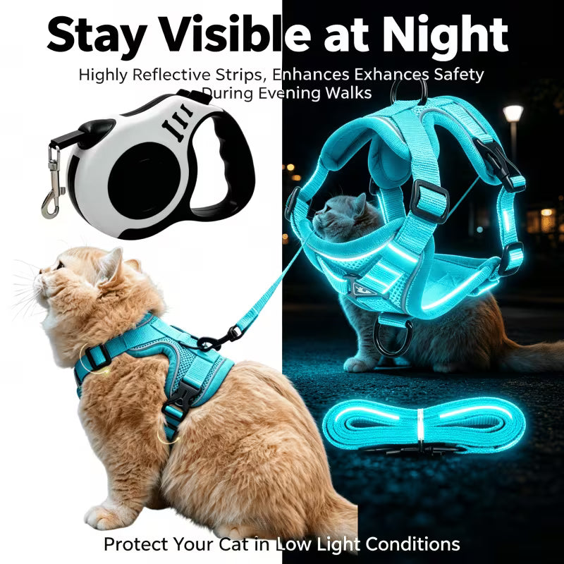 3-in-1 Cat Harness and Leash Set