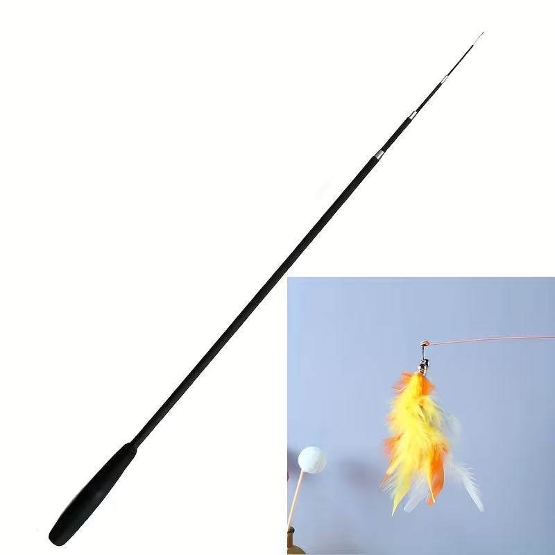 Cat Toy Wand with Artificial Feather