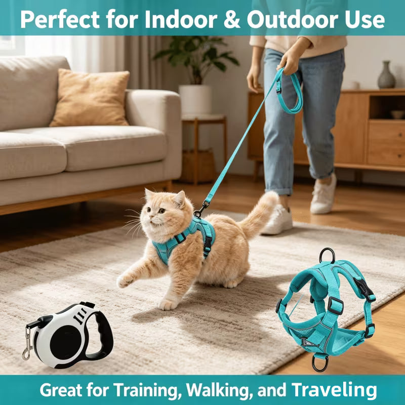 3-in-1 Cat Harness and Leash Set