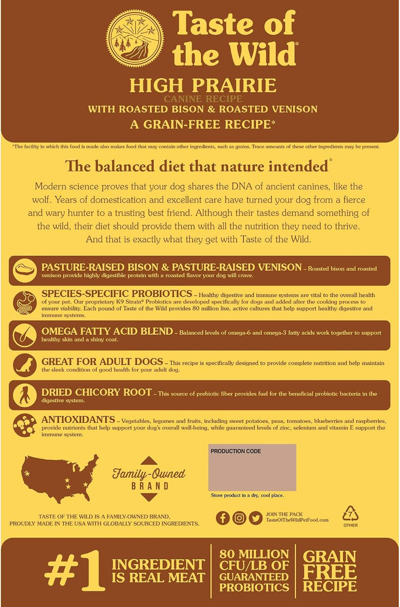 Taste of the wild high prairie canine recipe INTL - 2KG