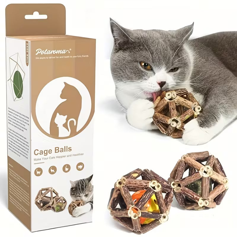 Interactive Rattan Cage Cat Toy