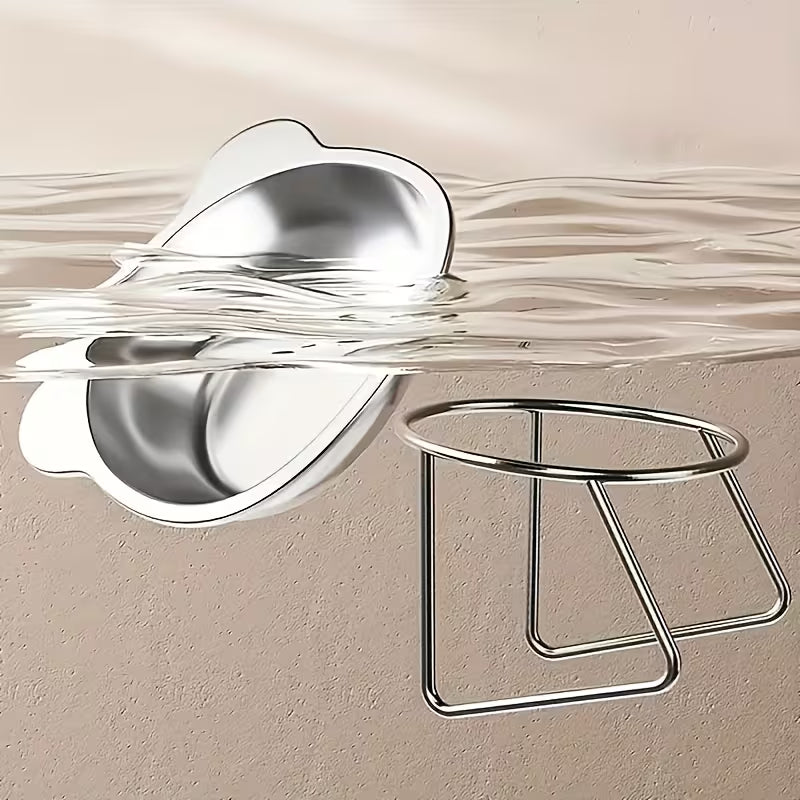 Stainless Steel Elevated Cat Feeding & Water Dish - Silver