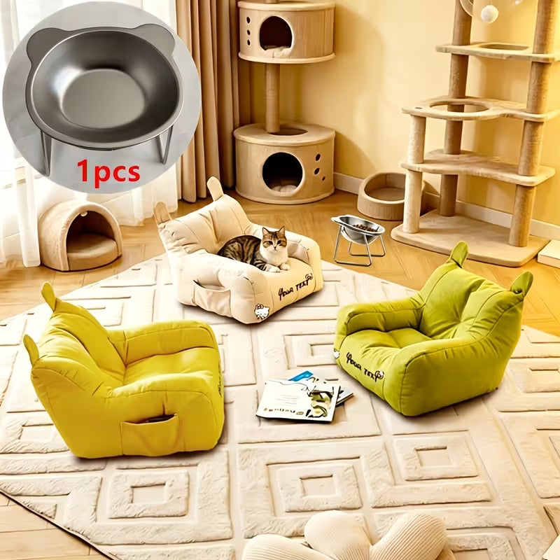 Stainless Steel Cat Food And Water Bowl