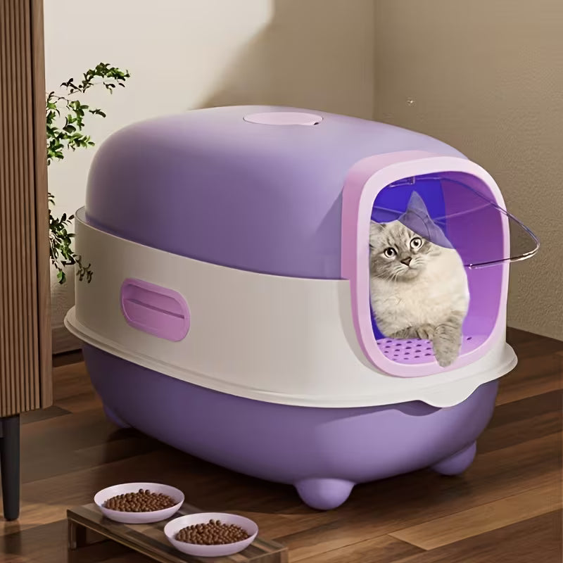 Fully Enclosed Large Cat Litter Box Set