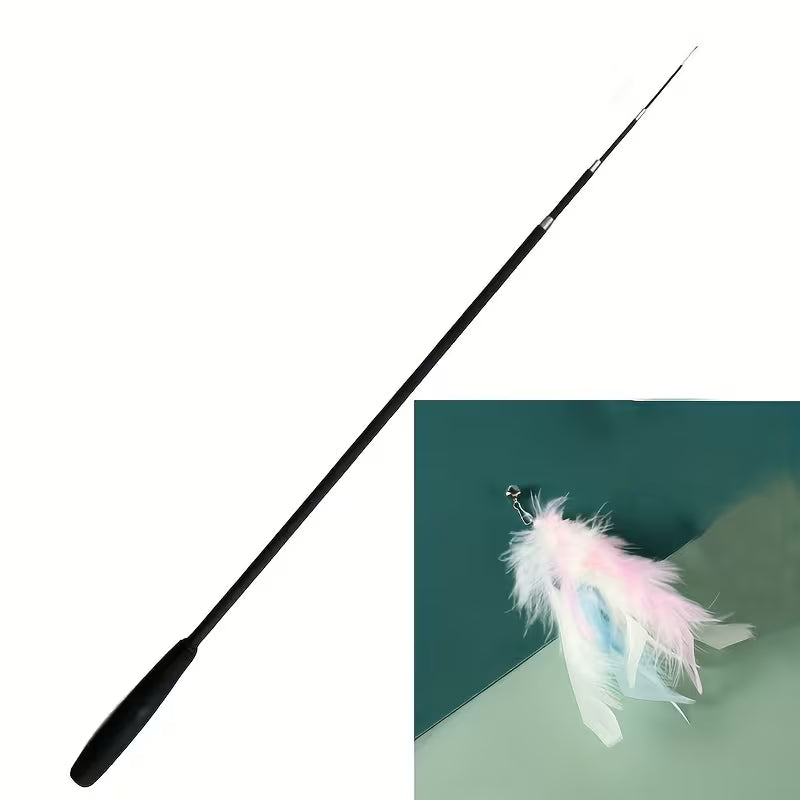 Cat Toy Wand with Artificial Feather