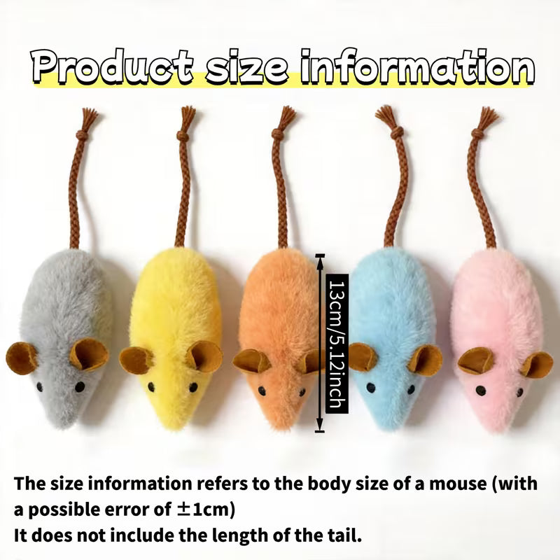 3pcs Long-Tailed Mouse Cat Sound Plush Toy