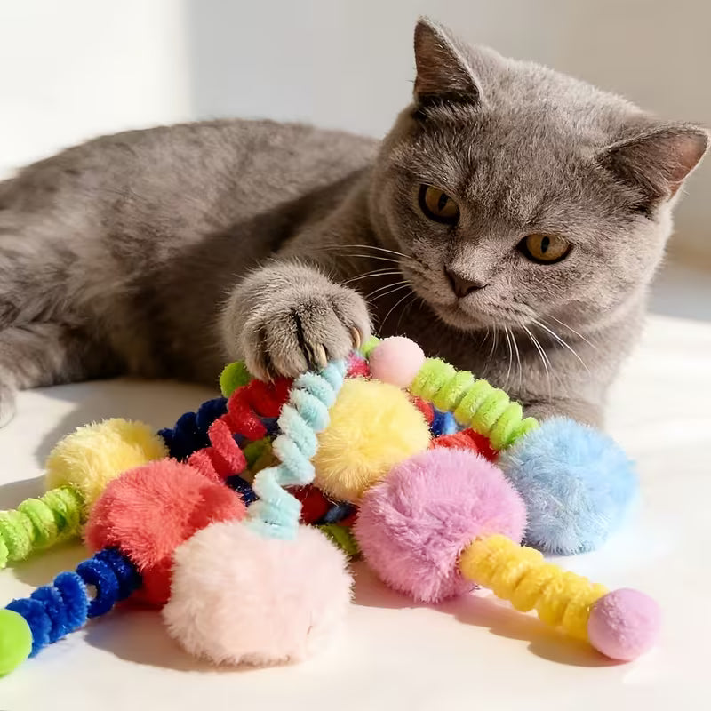 Colorful Spring Ball Cat Toy