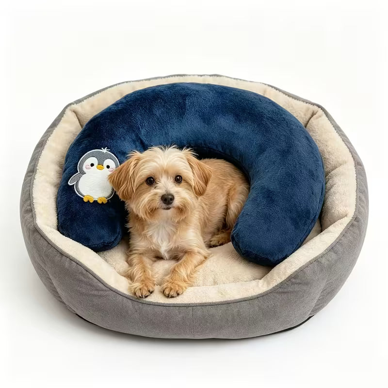 Gray Rabbit U-Shaped Pet Neck Pillow