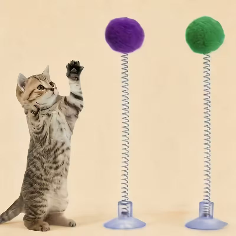 Interactive Cat Tease Stick Toy with Suction Cup