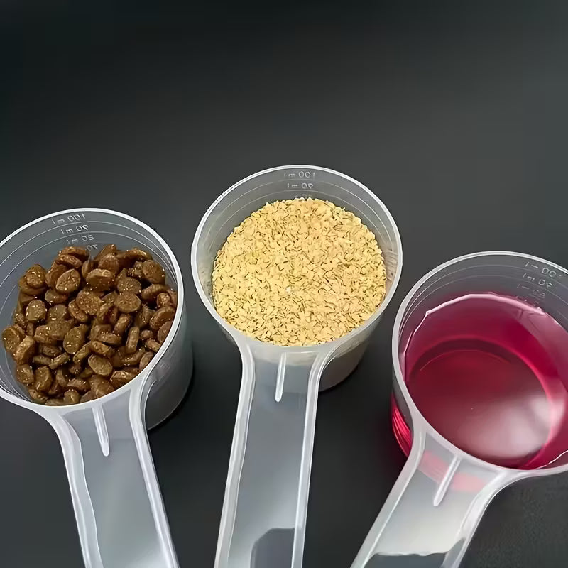 Transparent Pet Feeding Spoon with Measurement Markings