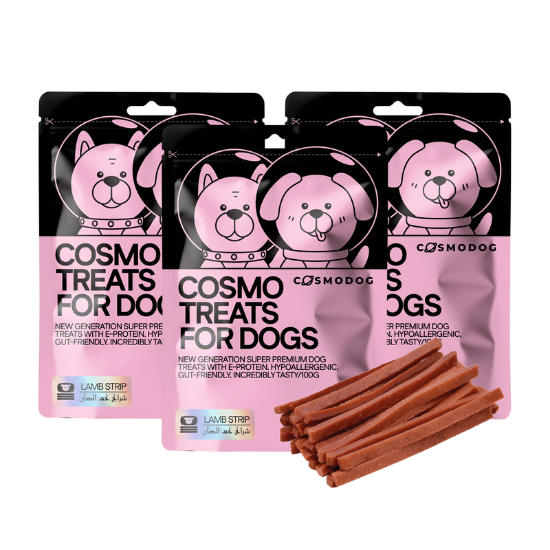 Cosmodog Lamb Strip Dog Treats Doypack 100g