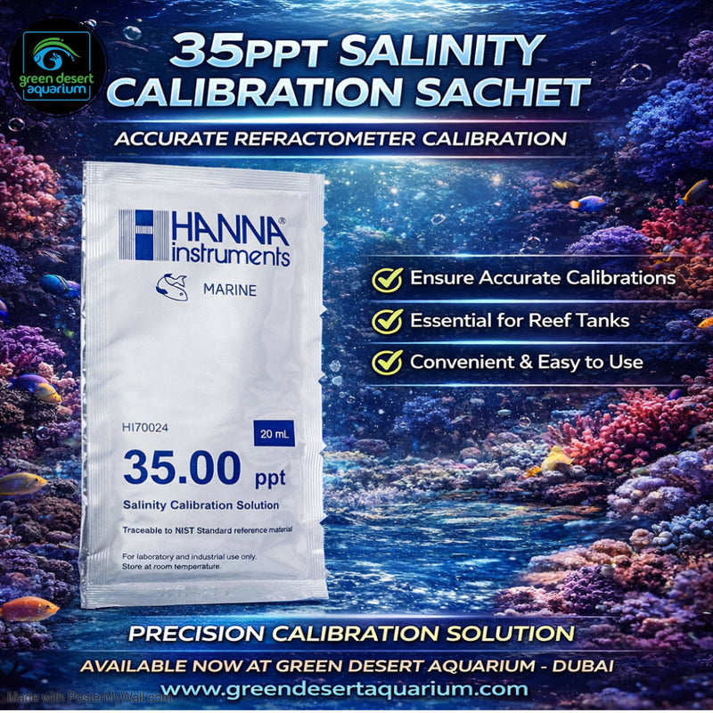 Hanna Instruments 35ppt Salinity Calibration Sachet – Accurate Refractometer Calibration Solution
