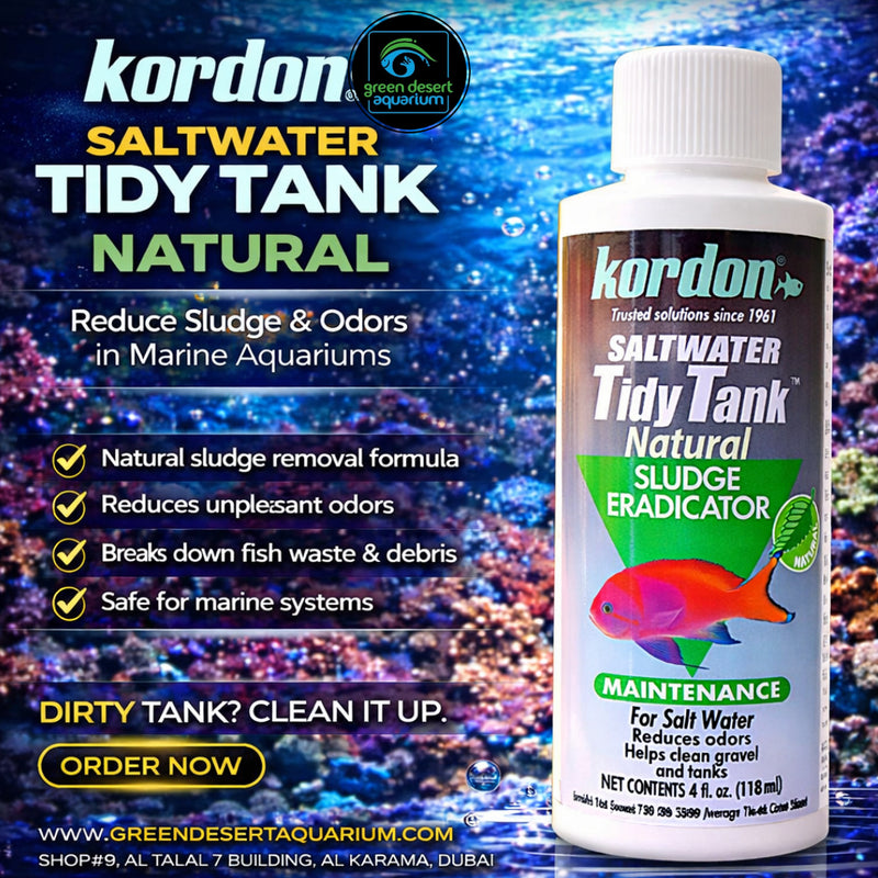 Kordon Saltwater Tidy Tank 4 oz – Aquarium Cleaner & Waste Control Solution