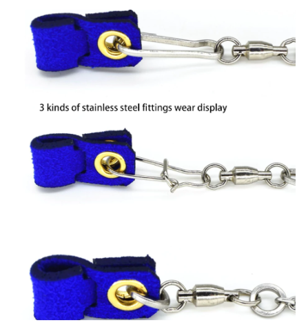 GDA PARROT TRAINING FOOT RING WITH LEATHER TOE BELT FOOT COVER WITH CHAIN