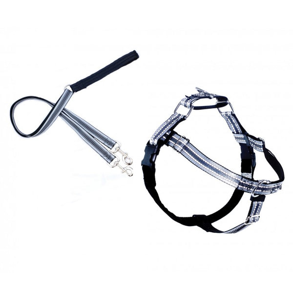 REFLECTIVE FREEDOM NO-PULL HARNESS AND LEASH - BLACK