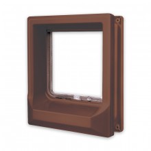 MAGNETIC CAT-FLAP FOR WOODEN DOOR - BROWN