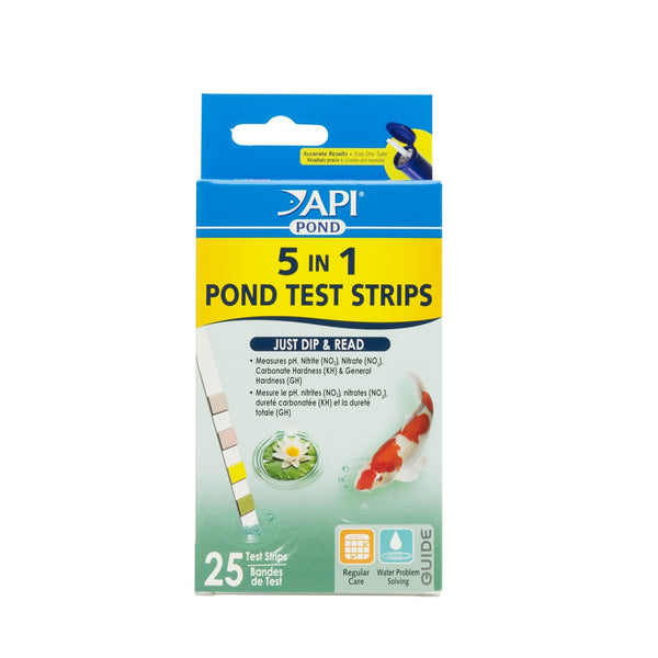 API - 5 IN 1 POND WATER TEST STRIPS, 25 COUNT