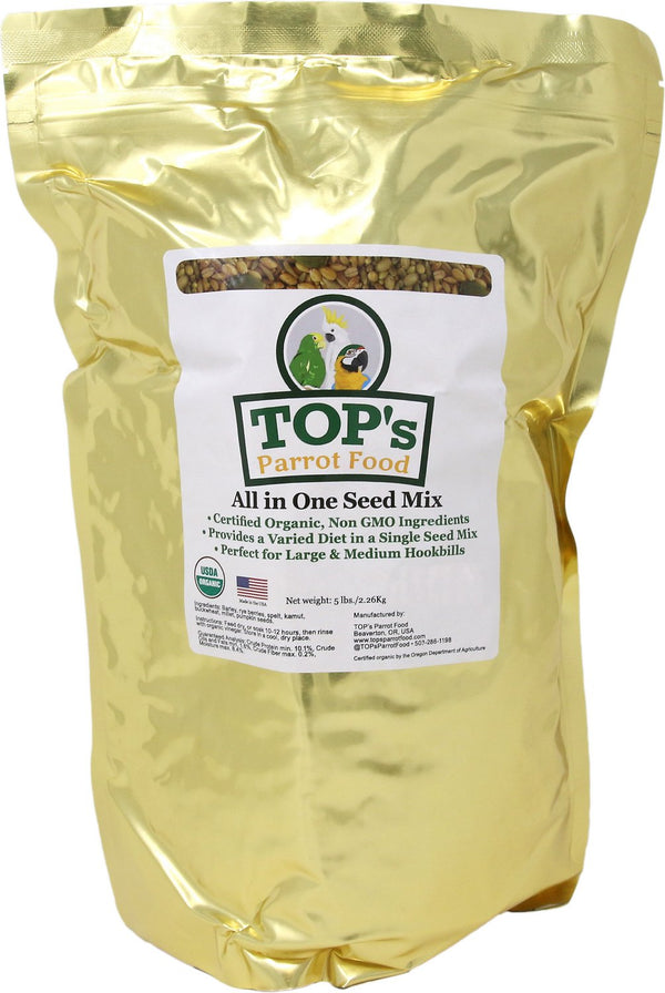 TOP'S PARROT ALL IN ONE SEED MIX - 5 LBS - 2.27 KGS