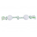 DENTAL ROPE WITH 2 NYLON BALLS - GREEN (PACK OF 4