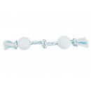DENTAL ROPE TUG WITH TWO NYLON BALLS - BLUE (PACK OF 4)