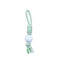 DENTAL ROPE TUG WITH NYLON BALL - GREEN (PACK OF 4)