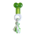 NYLON BONE WITH DENTAL ROPE - GREEN (PACK OF 4)