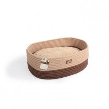 OVAL ROPE CAT BED TAN