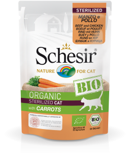 Schesir Bio Beef And Chicken With Carrots Sterilized Cat Wet Food