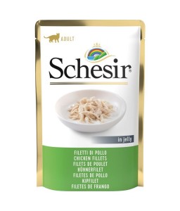 SCHESIR CAT POUCH JELLY CHICKEN FILLETS 85G